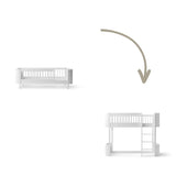 Wood Conversion kit Mini+ junior bed to low loft bed, white