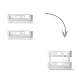 Wood Conversion kit Mini+ 2 junior beds to low bunk bed, white