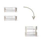 Wood Conversion kit Mini+ 2 junior beds to low bunk bed, white/oak