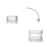 Wood Conversion kit Mini+ cot bed incl. junior kit to low bunk bed, white/oak