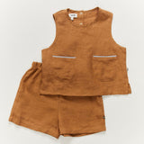 kid linen set - biscuit