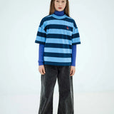 Wide leg denim pants - Slate grey