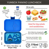 Yumbox Panino 4-vakken - Surf Blauw / Haai tray