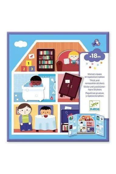 Achtergrond en herplaatsbare stickers. Huis. van Djeco | Kids Conceptstore Le Fanfare