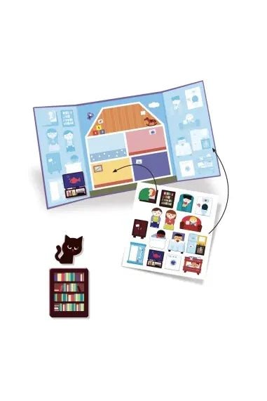 Achtergrond en herplaatsbare stickers. Huis. van Djeco | Kids Conceptstore Le Fanfare