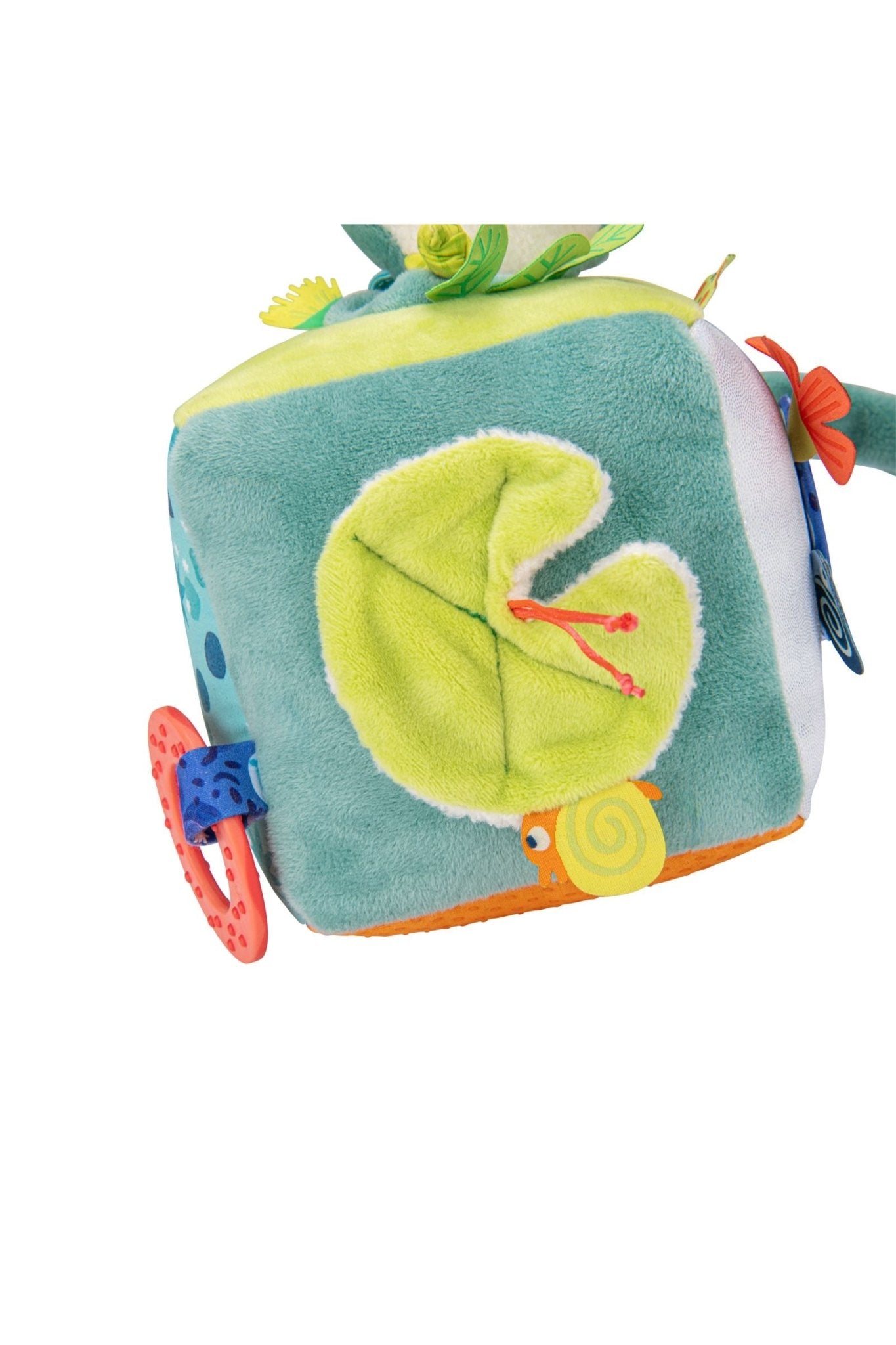 Activiteitenblok van stof - La mare aux grenouilles van Moulin Roty | Kids Conceptstore Le Fanfare