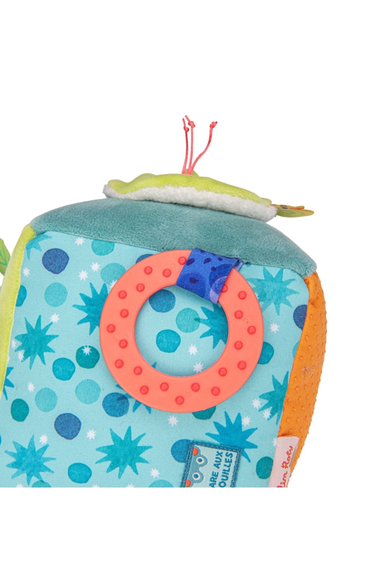 Activiteitenblok van stof - La mare aux grenouilles van Moulin Roty | Kids Conceptstore Le Fanfare