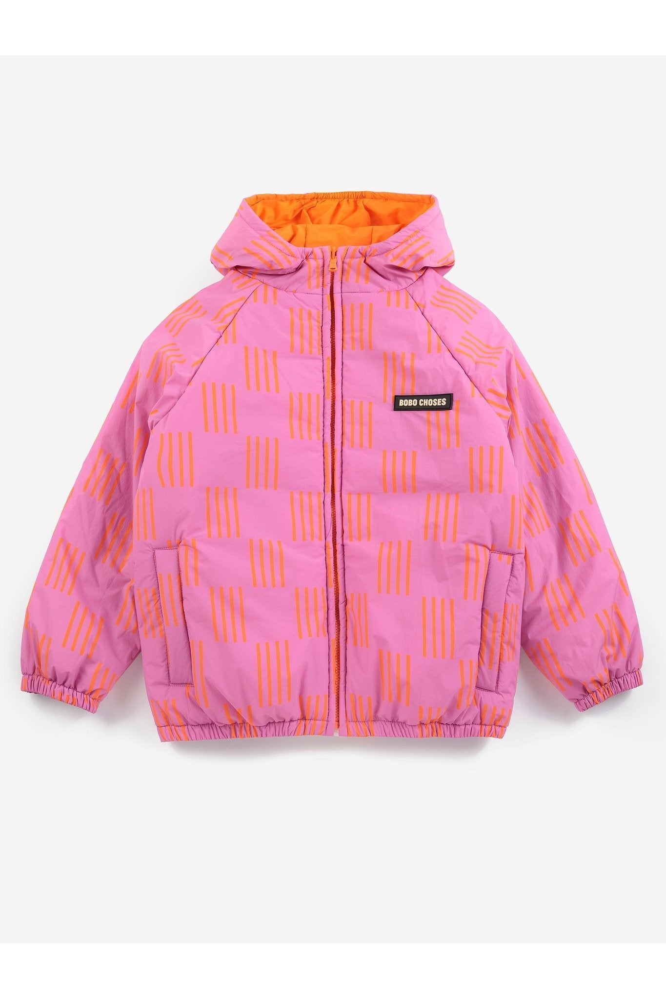 Almost Moiré all over reversible anorak - Fuchsia van Bobo Choses | Kids Conceptstore Le Fanfare