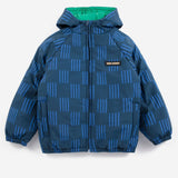 Almost Moiré all over reversible anorak - Navy Blue van Bobo Choses | Kids Conceptstore Le Fanfare