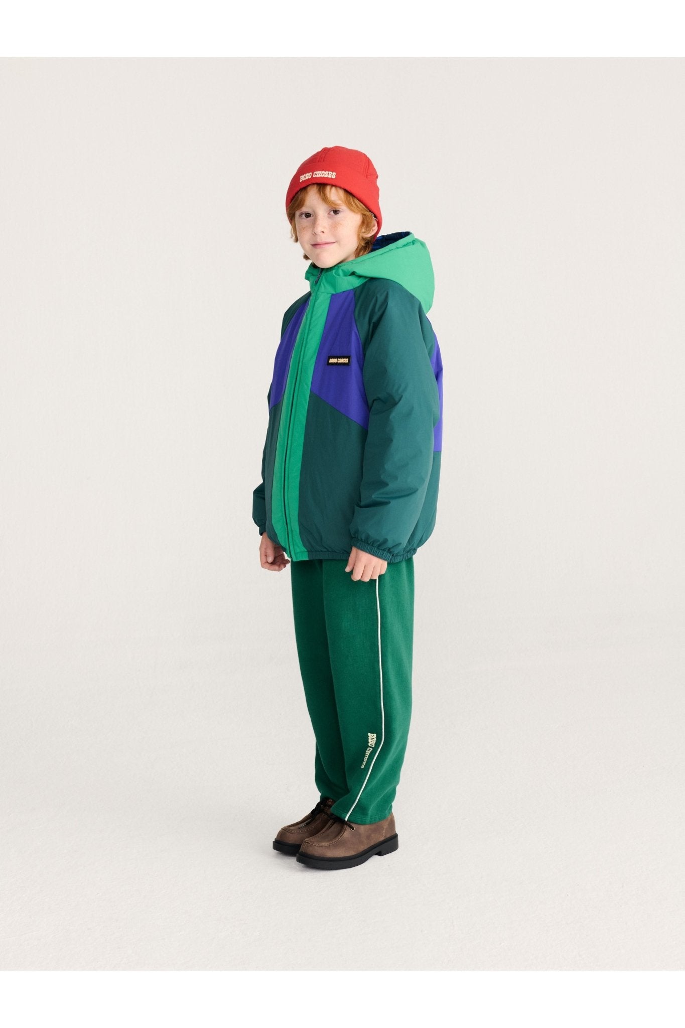 Almost Moiré all over reversible anorak - Navy Blue van Bobo Choses | Kids Conceptstore Le Fanfare