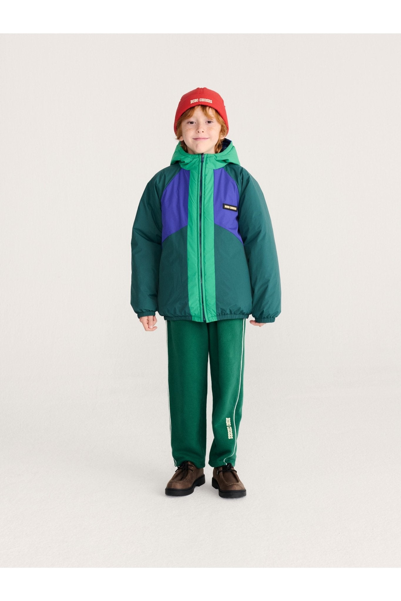 Almost Moiré all over reversible anorak - Navy Blue van Bobo Choses | Kids Conceptstore Le Fanfare