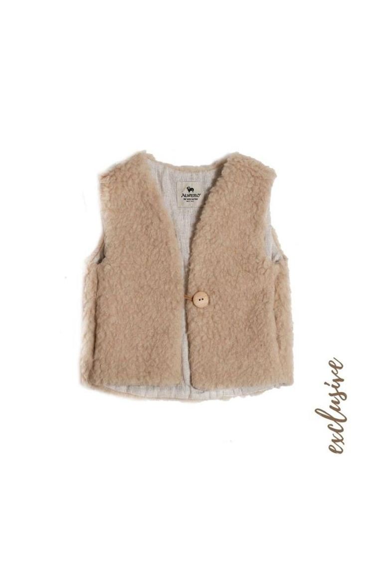 Alwero Exclusive bodywarmer Vest Junior Beige van Alwero | Kids Conceptstore Le Fanfare