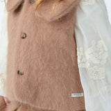 Anja Gilet - Hazelnut van Donsje Amsterdam | Kids Conceptstore Le Fanfare