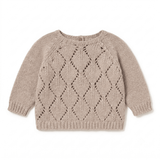Arian openwork knit sweater - toasted van Li&me | Kids Conceptstore Le Fanfare