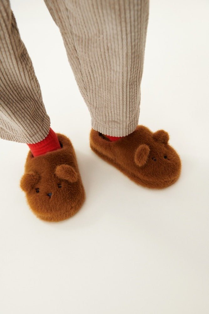 Aviaja Bear Slippers - Golden caramel van Liewood | Kids Conceptstore Le Fanfare