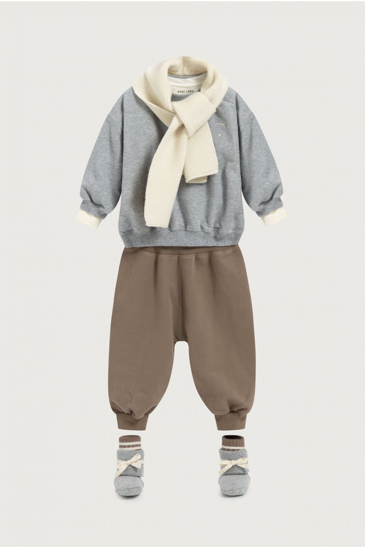 Baby Dropped Shoulder Sweater | Gray Melange van Gray Label | Kids Conceptstore Le Fanfare