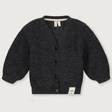 Baby Knitted Cardigan | Nearly Black Melange van Gray Label | Kids Conceptstore Le Fanfare