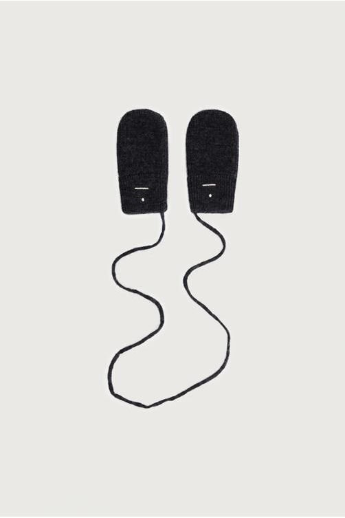Baby Knitted Mittens | Nearly Black Melange van Gray Label | Kids Conceptstore Le Fanfare