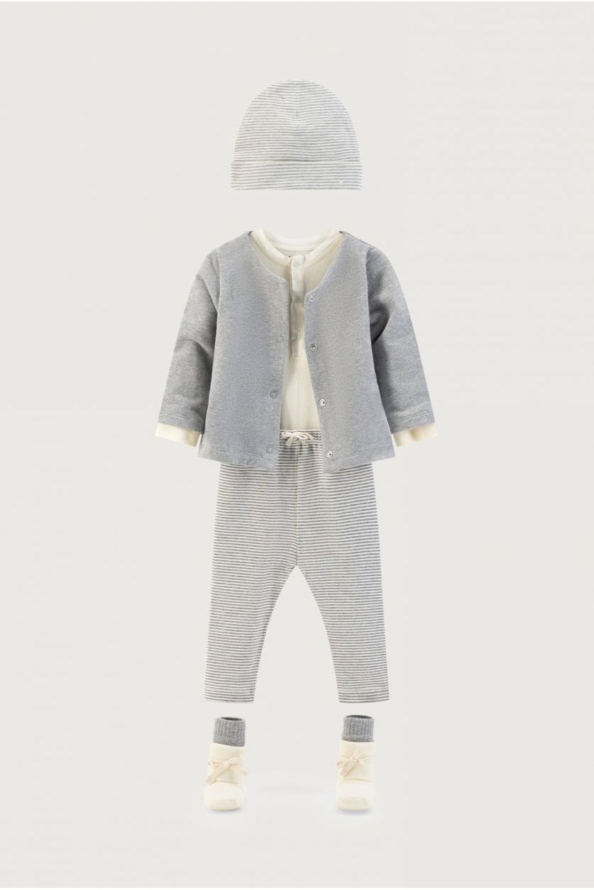 Baby Leggings | Gray Melange - Cream van Gray Label | Kids Conceptstore Le Fanfare
