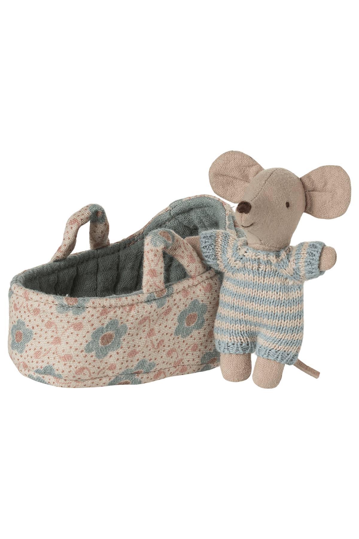 Baby mouse in carry cot - Blue van Maileg | Kids Conceptstore Le Fanfare