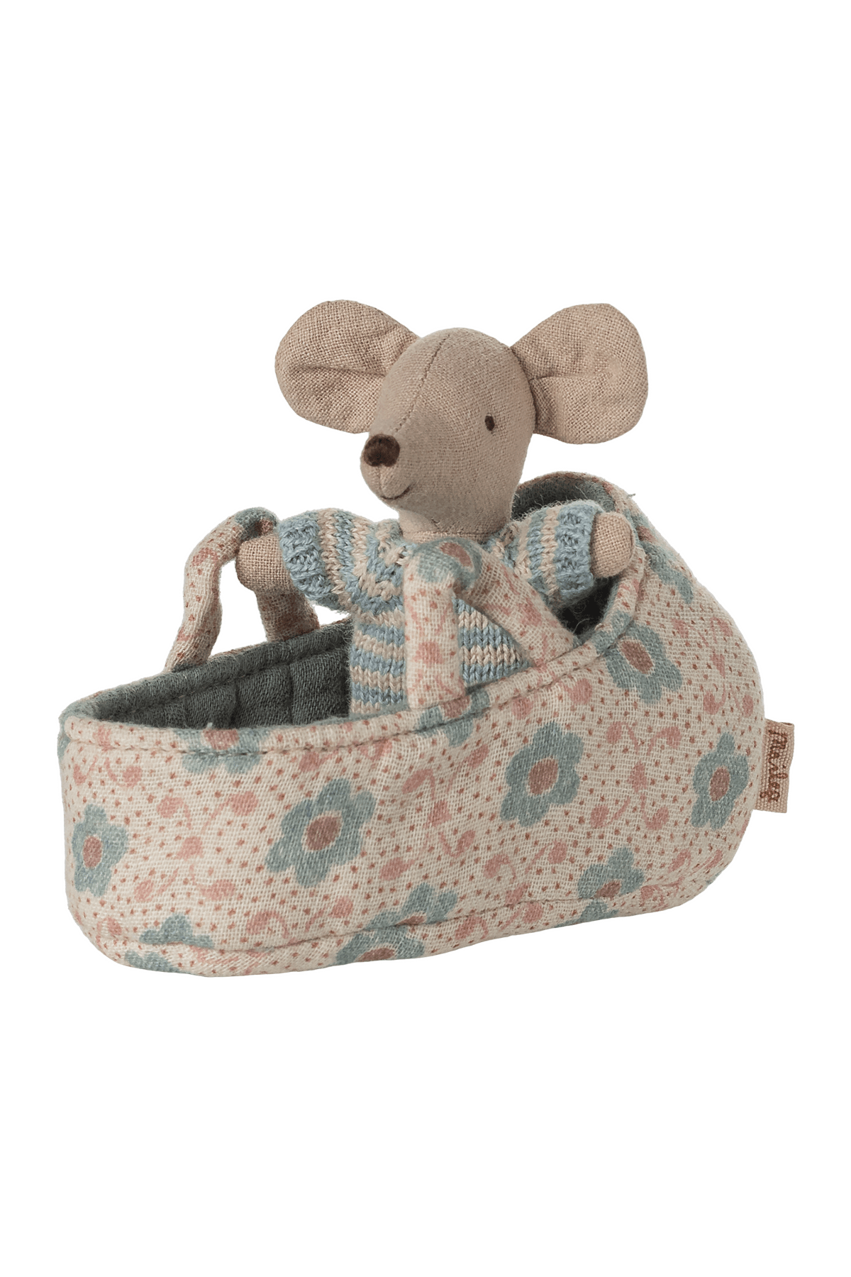 Baby mouse in carry cot - Blue van Maileg | Kids Conceptstore Le Fanfare