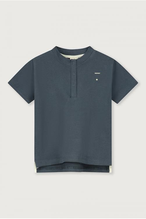 Baby Shortsleeve Henley Tee | Blue Gray van Gray Label | Kids Conceptstore Le Fanfare