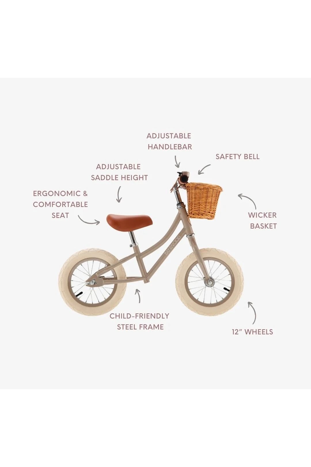 Banwood balance bike first go vintage - beige van Banwood | Kids Conceptstore Le Fanfare