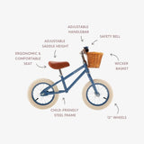 Banwood balance bike first go vintage - blue van Banwood | Kids Conceptstore Le Fanfare