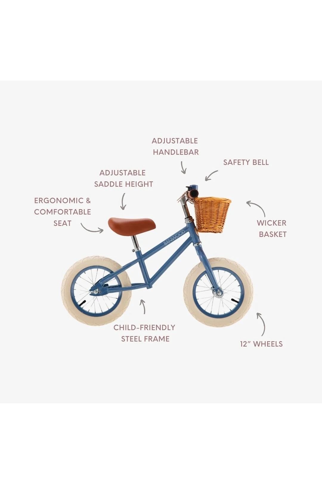 Banwood balance bike first go vintage - blue van Banwood | Kids Conceptstore Le Fanfare