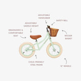 Banwood balance bike first go vintage - pale mint van Banwood | Kids Conceptstore Le Fanfare
