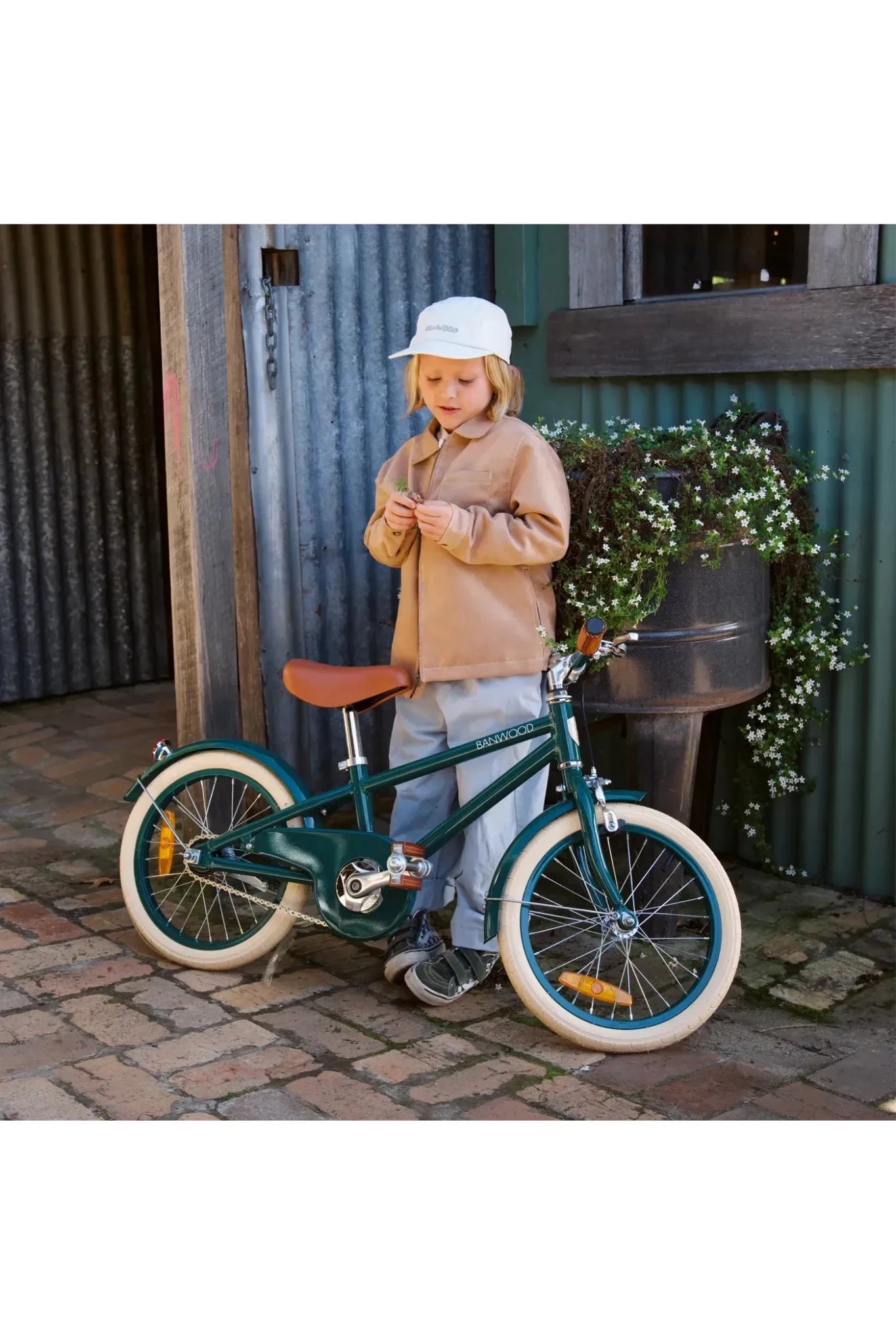 Banwood classic bike 16" vintage - darkgreen van Banwood | Kids Conceptstore Le Fanfare