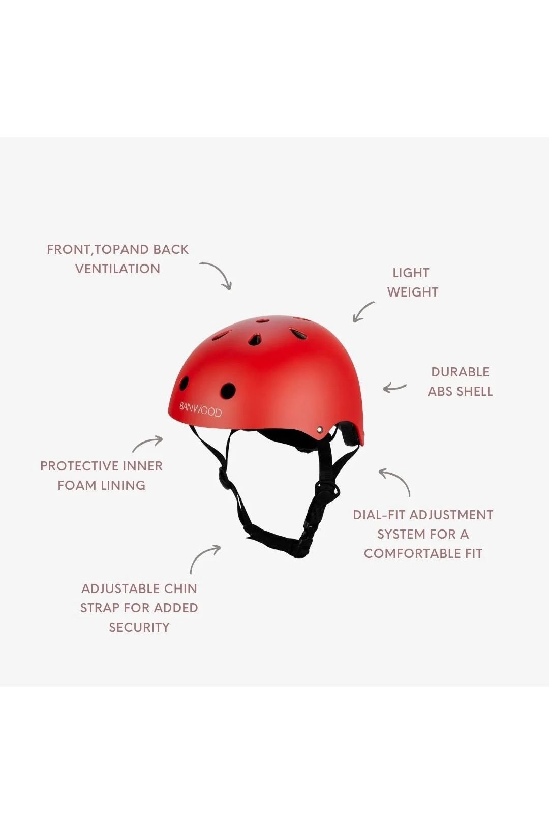 Banwood classic helmet - matte - red van Banwood | Kids Conceptstore Le Fanfare