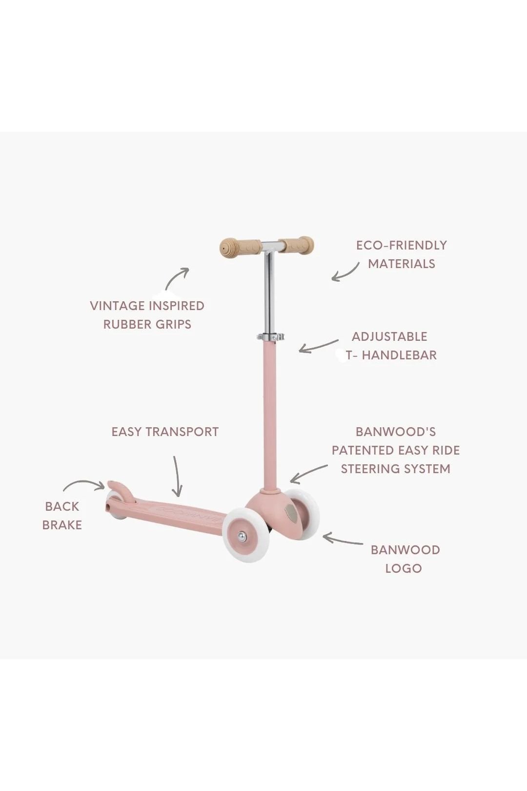 Banwood eco scooter - dusty rose van Banwood | Kids Conceptstore Le Fanfare