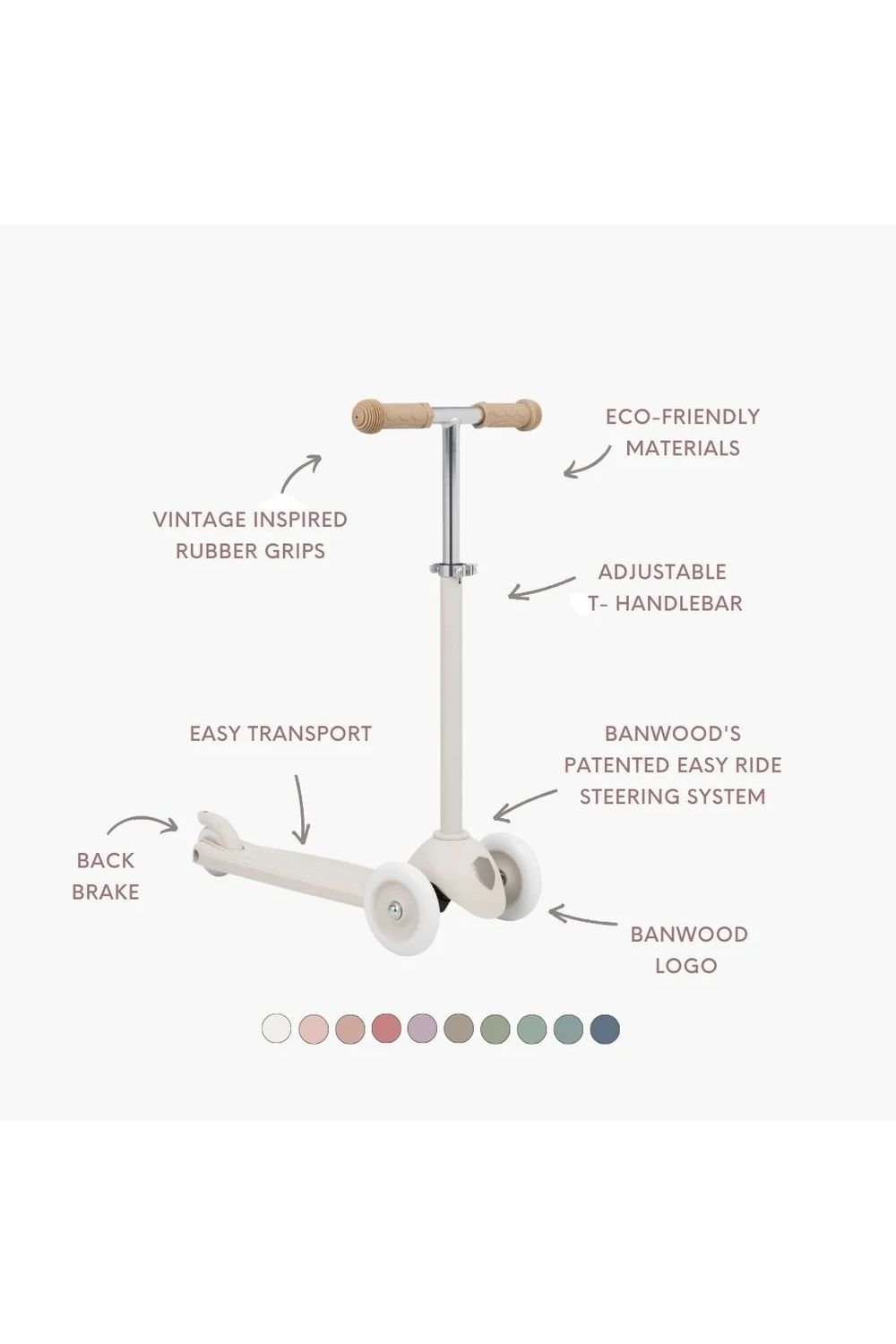 Banwood eco scooter - ivory van Banwood | Kids Conceptstore Le Fanfare