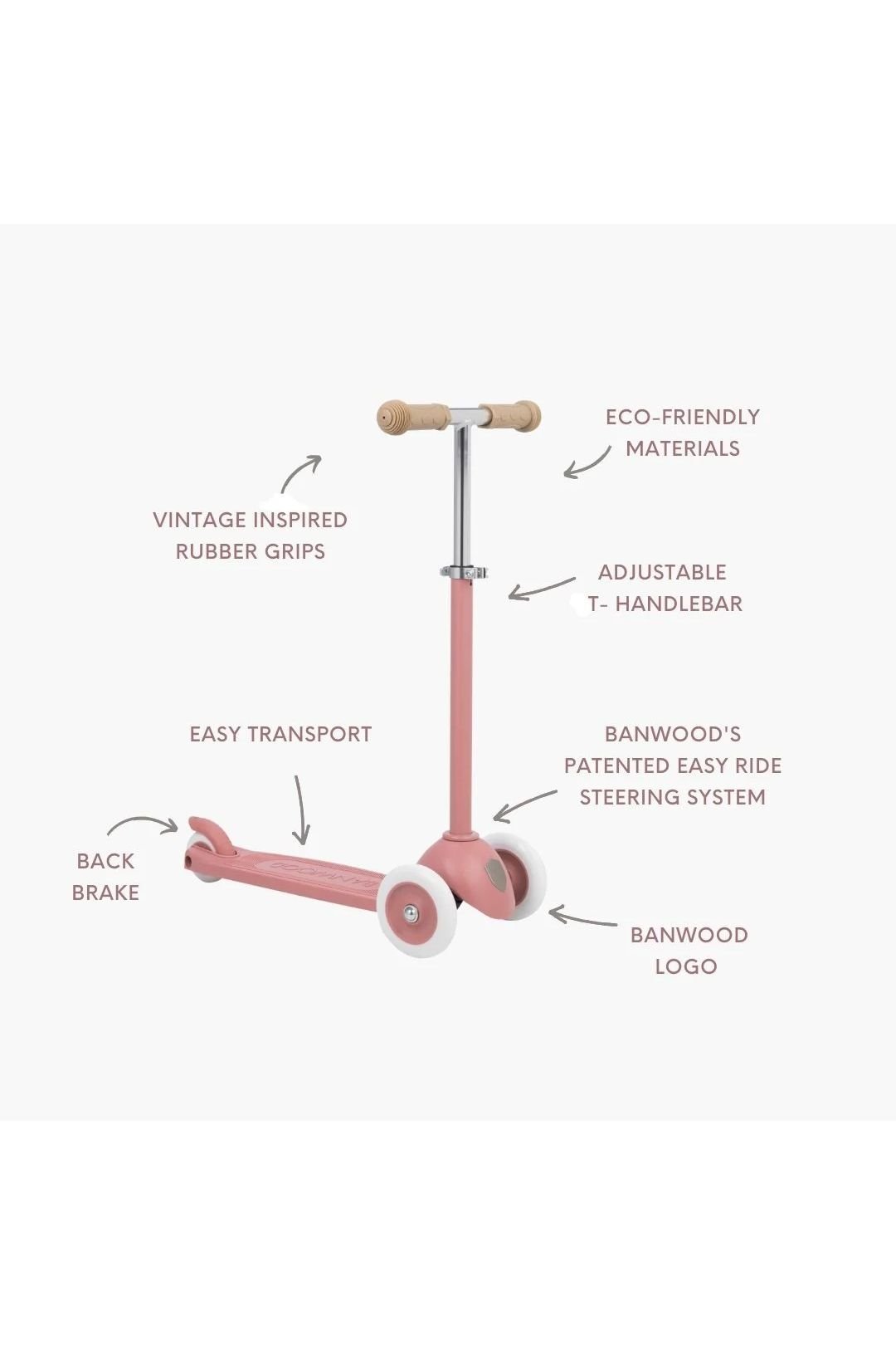 Banwood eco scooter - raspberry van Banwood | Kids Conceptstore Le Fanfare