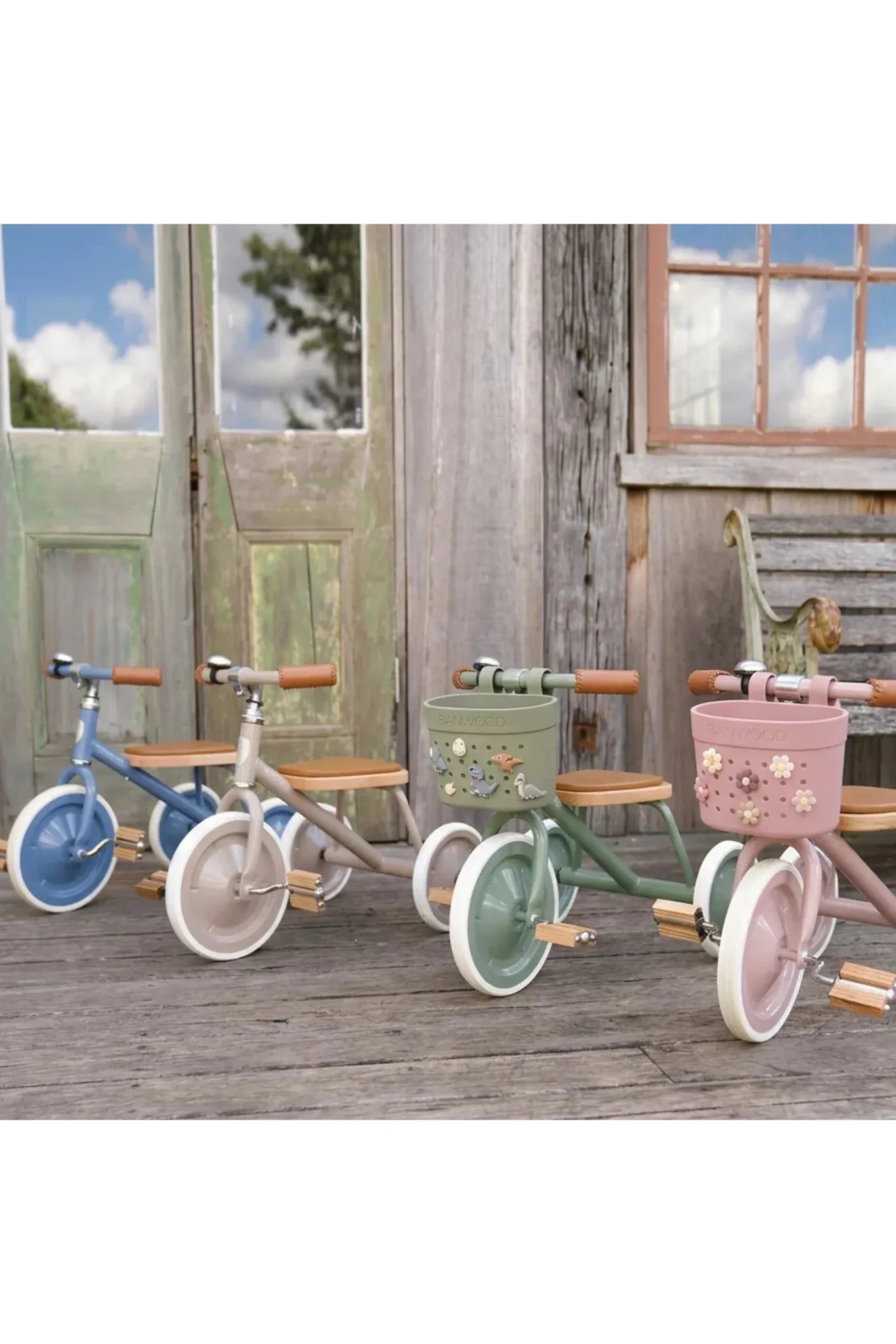 Banwood Pin&Ride basket - Dusty rose van Banwood | Kids Conceptstore Le Fanfare