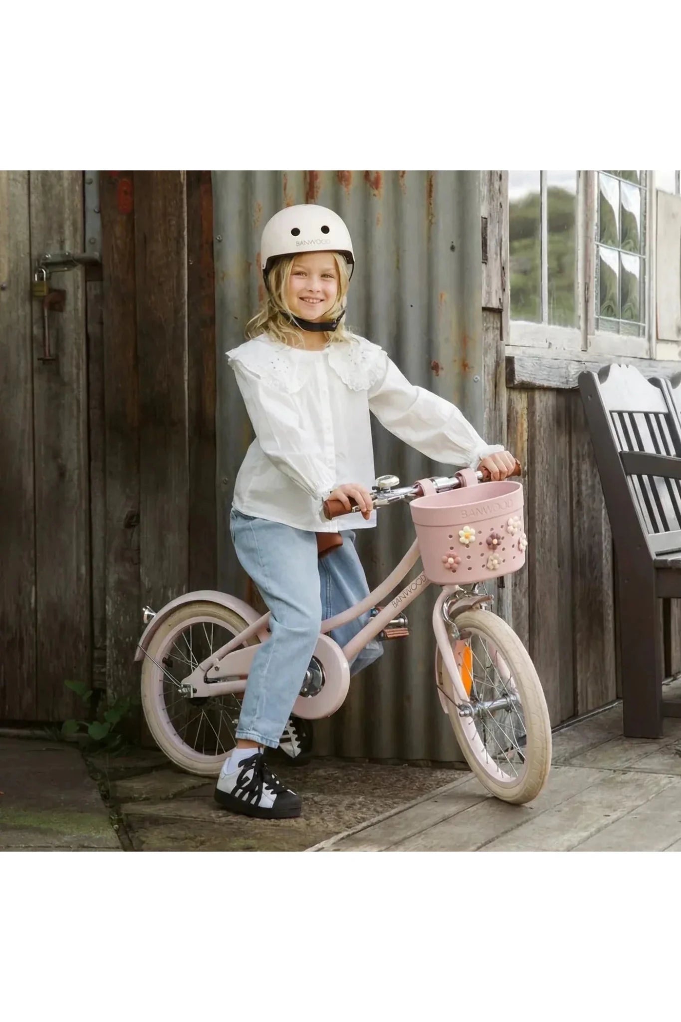 Banwood Pin&Ride basket - Dusty rose van Banwood | Kids Conceptstore Le Fanfare