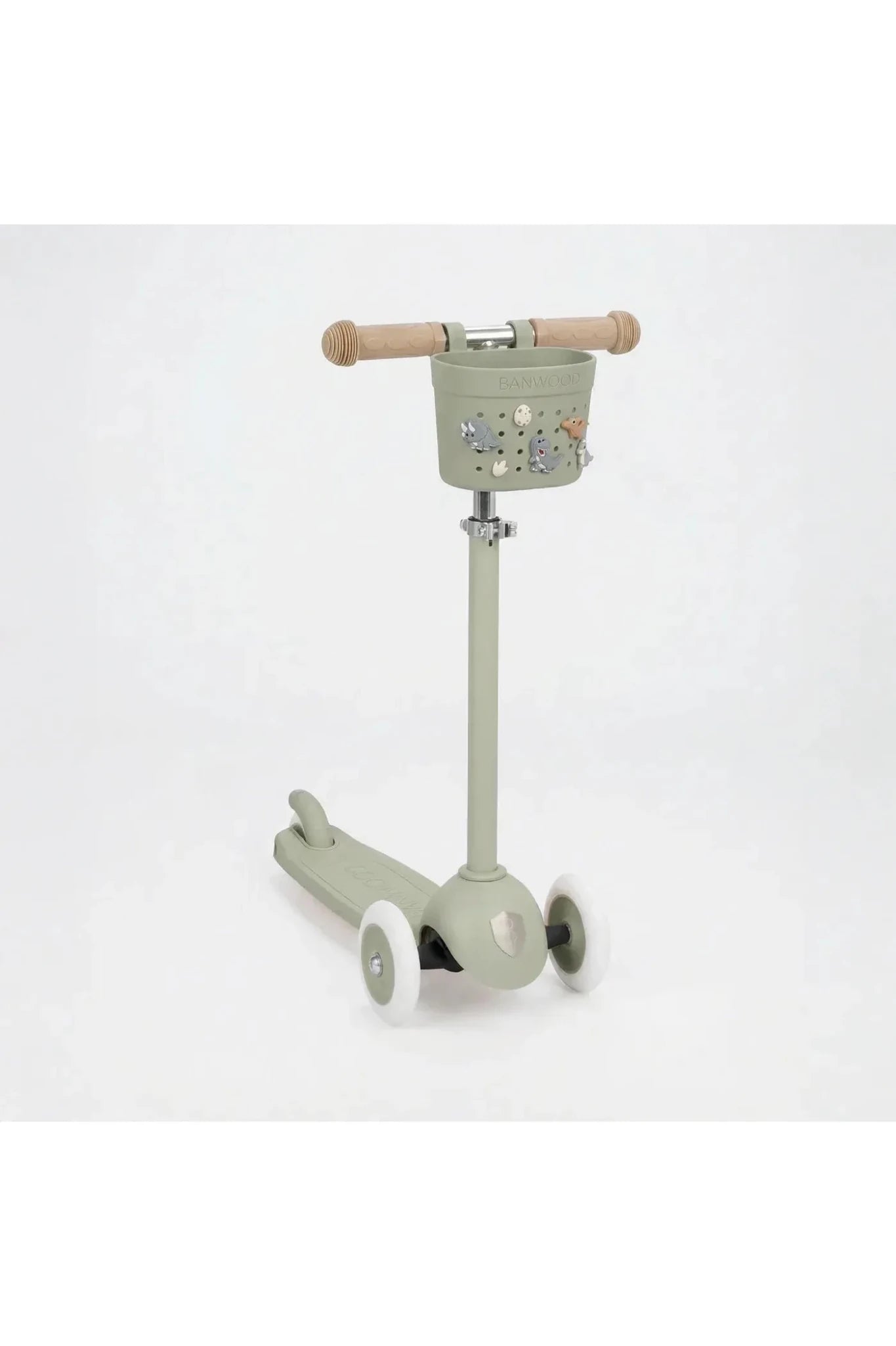 Banwood Pin&Ride basket - Olive van Banwood | Kids Conceptstore Le Fanfare