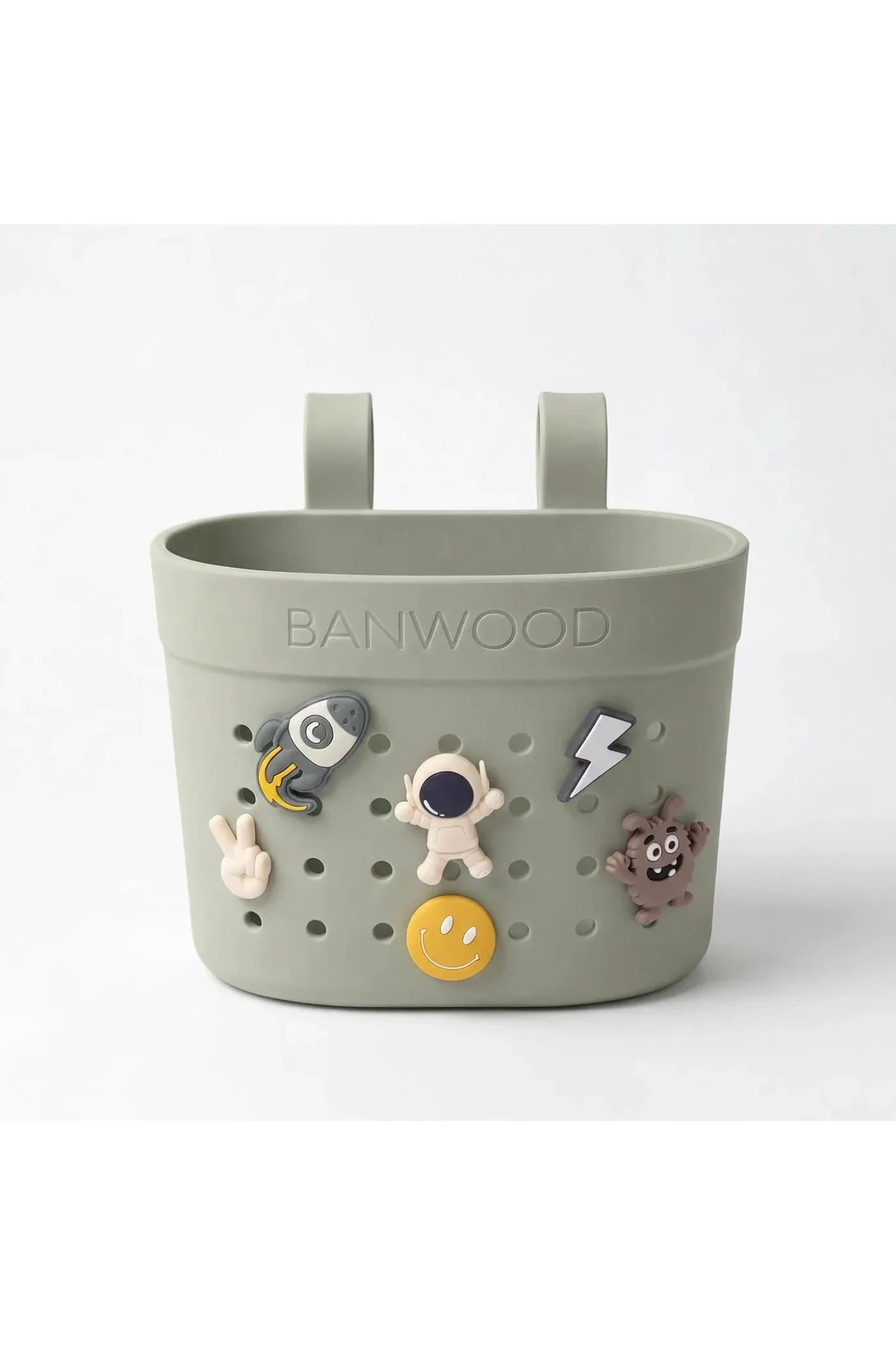 Banwood Pin&Ride basket - Olive van Banwood | Kids Conceptstore Le Fanfare