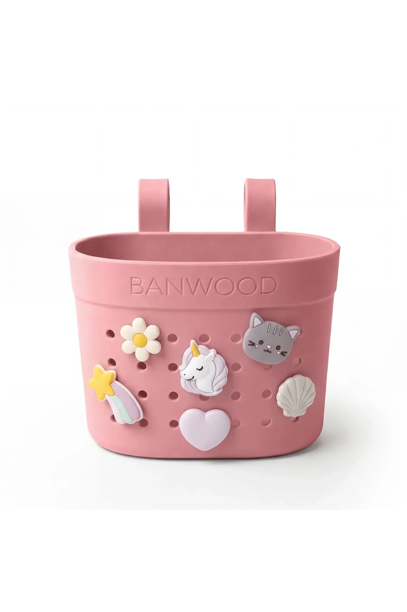 Banwood Pin&Ride basket - Raspberry van Banwood | Kids Conceptstore Le Fanfare