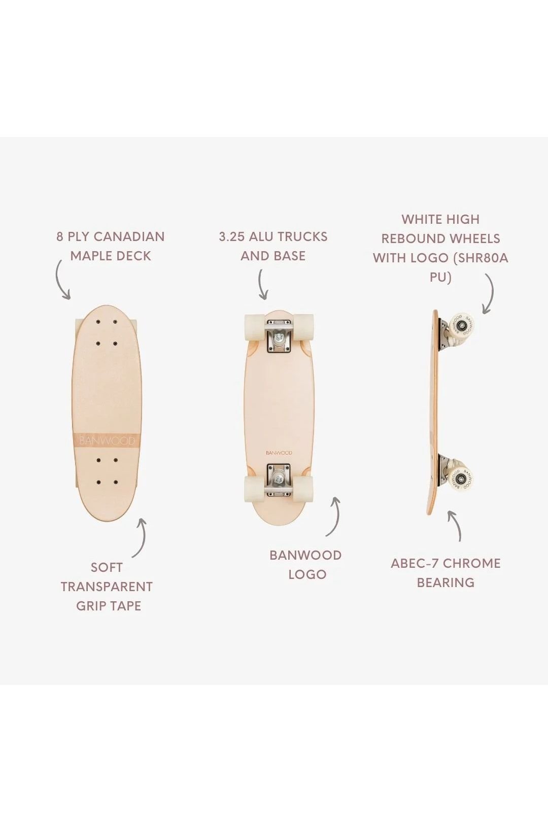 Banwood skateboard - cream van Banwood | Kids Conceptstore Le Fanfare