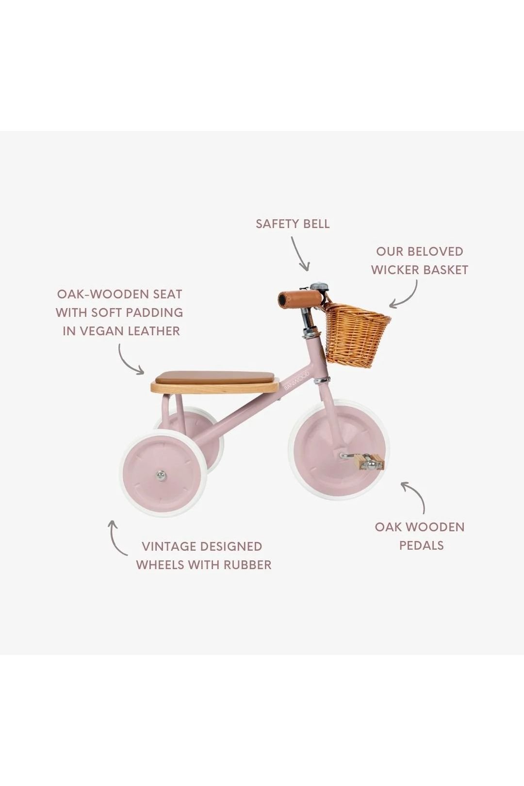 Banwood trike vintage - dusty pink van Banwood | Kids Conceptstore Le Fanfare