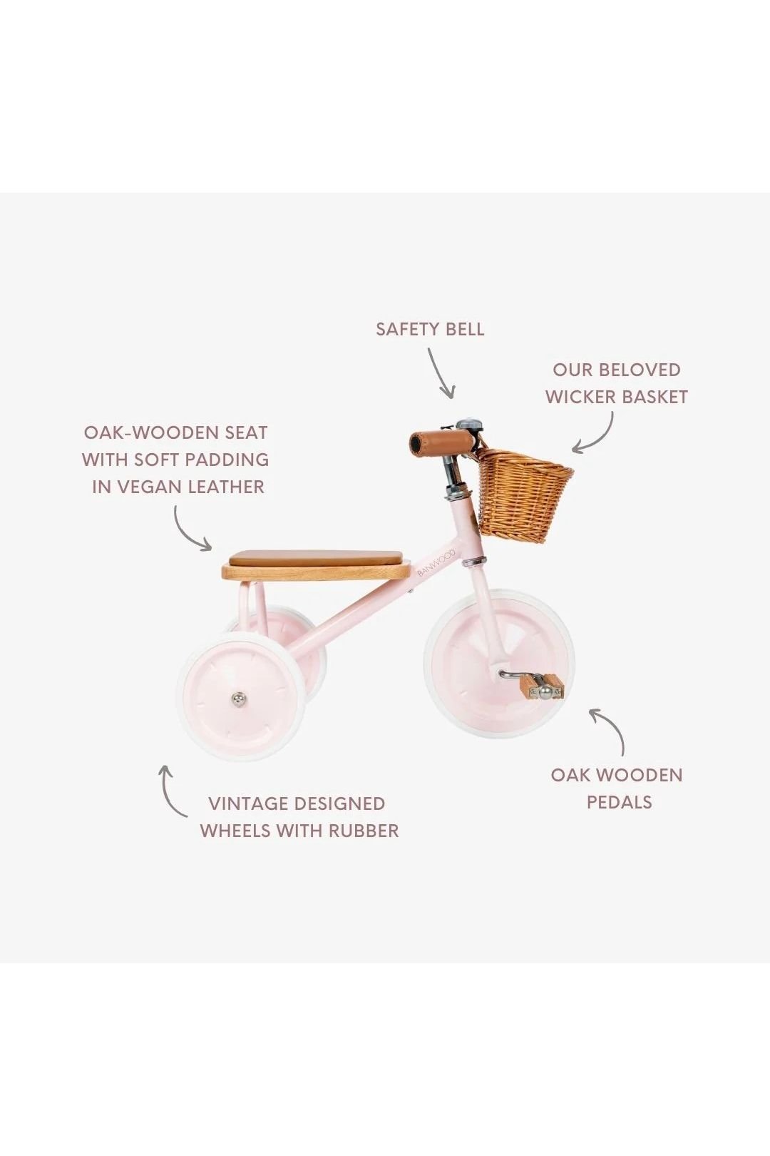 Banwood trike vintage - pink van Banwood | Kids Conceptstore Le Fanfare