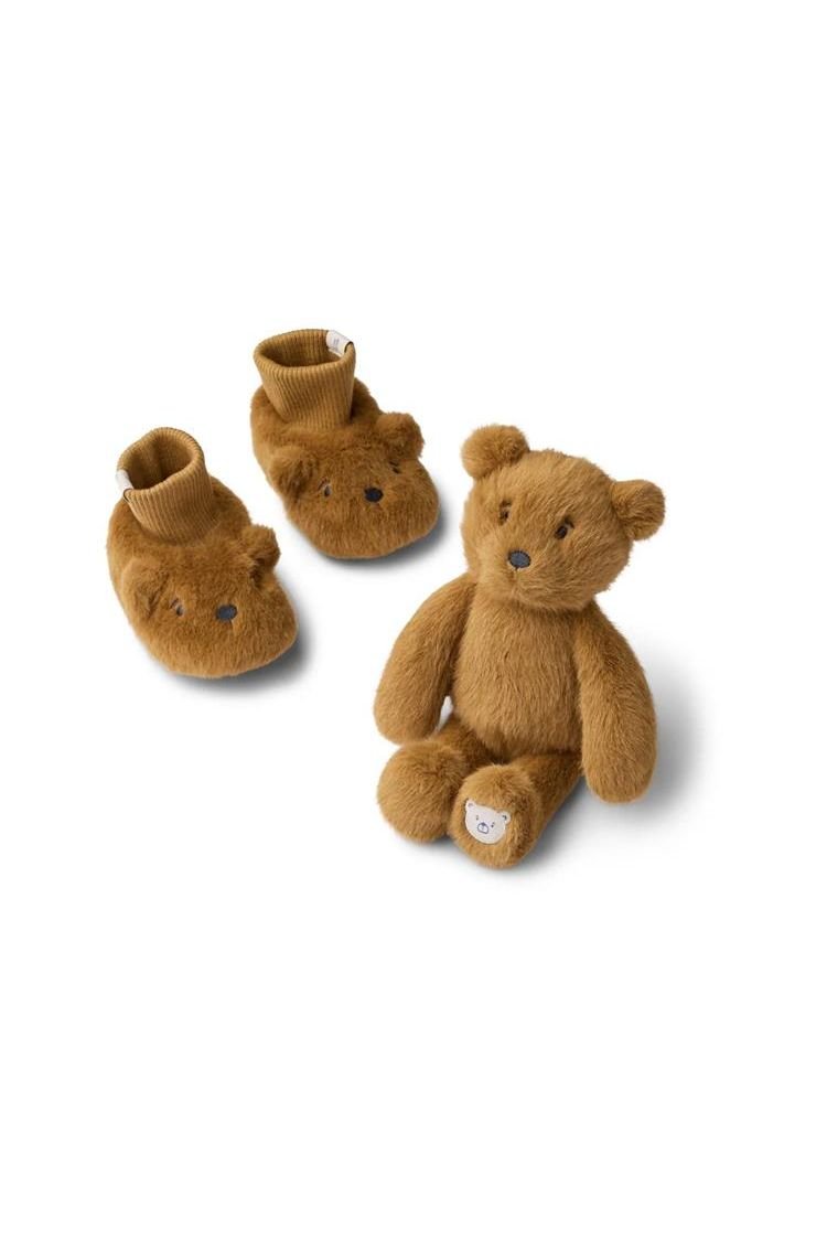 Basim Bear Baby Plush Gift Set - Golden caramel van Liewood | Kids Conceptstore Le Fanfare