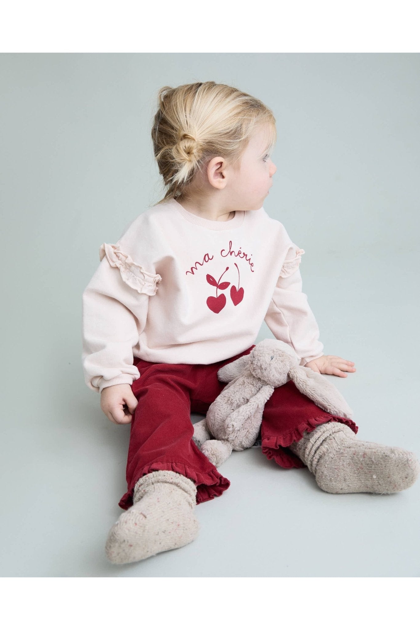 BB chérie sweatshirt - Cream pink van Búho | Kids Conceptstore Le Fanfare