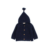 BB hood cardigan - Navy van Búho | Kids Conceptstore Le Fanfare