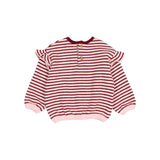 BB soft stripes girly sweatshirt - Pomegranate van Búho | Kids Conceptstore Le Fanfare
