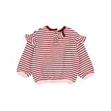 BB soft stripes girly sweatshirt - Pomegranate van Búho | Kids Conceptstore Le Fanfare