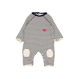 BB soft stripes jumpsuit - Navy van Búho | Kids Conceptstore Le Fanfare