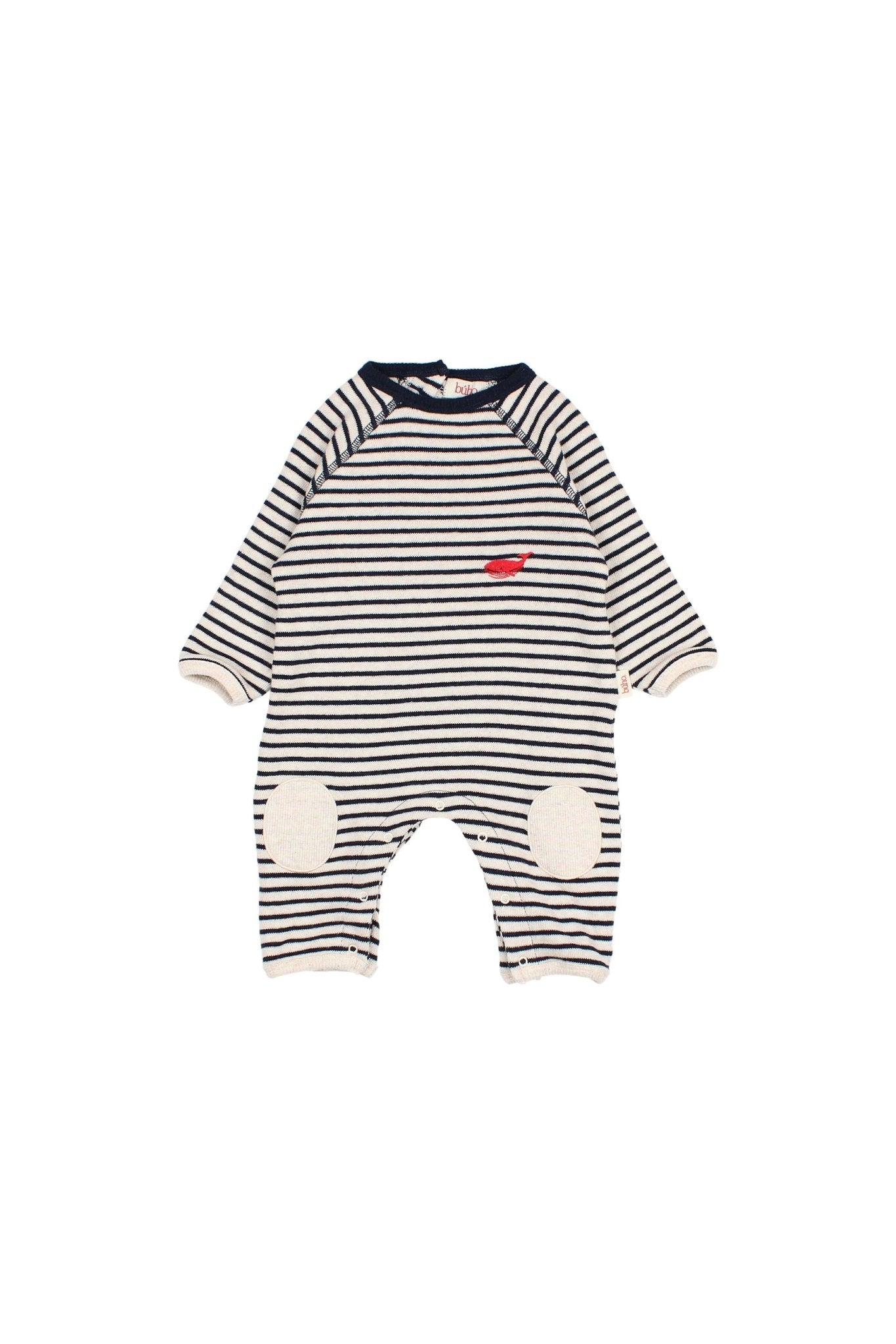 BB soft stripes jumpsuit - Navy van Búho | Kids Conceptstore Le Fanfare